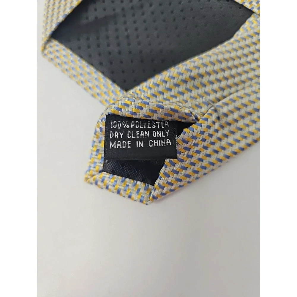 Dicappi Collection Tie 100% Polyester Yellow And‎  Blue
